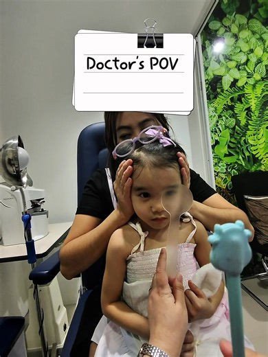 The Cover/Uncover Test is performed using an occluder to cover one eye at a time. The occluder is held in front of the eye for a few seconds and then removed. The examiner observes the recovery movement of the occluded eye after the cover is removed. This test helps determine which eye is deviating, whether it’s the right or the left, and the direction of the eye deviation, whether it’s away from the nose (exo), towards the nose, (eso) upwards (hyper), or downward (hypo). The amount of eye devia