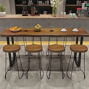 Bar Height Pub Table, Rectangle Bar Bistro Long Counter Height High Top Dining Table Rustic Breakfast Desk for Coffee Kitchen Restaurant (Walnut 55" L*17.7" W*41.3" H)