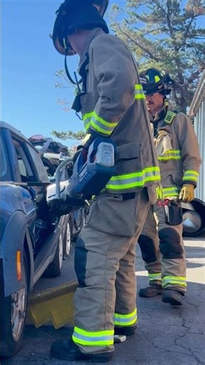 🚒 Mastering Vehicle Extrication Techniques! 💪 #FirefighterTraining