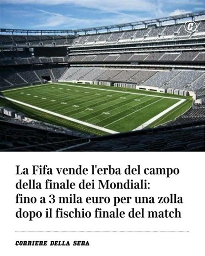 La FIFA vende l’erba del campo della finale dei Mondiali: fino a 3mila euro per una zolla