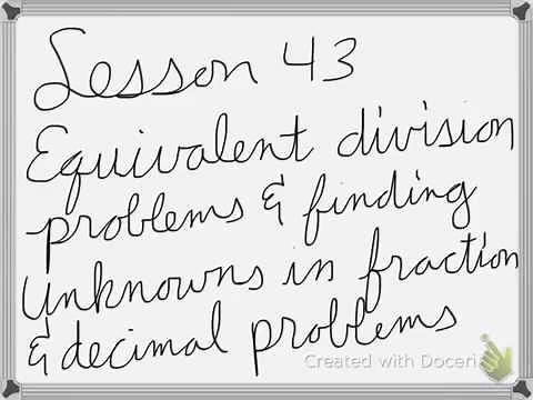 Saxon Math Course 1 lesson 43