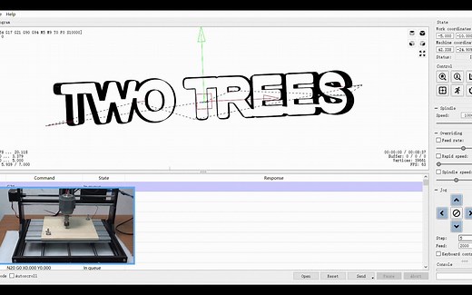 Twotrees 俩棵树TTC3018S 小型数控CNC雕刻机控制软件 candle基础使用教程