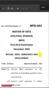 IGNOU Previous Year Question Paper Download #ignou #ignouexam #ignounews