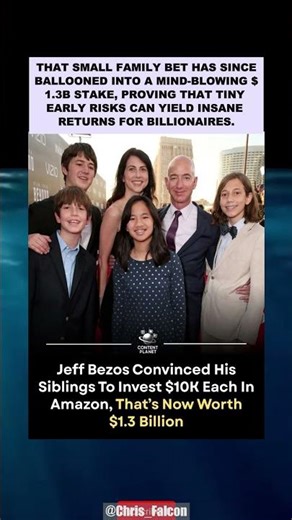 Jeff Bezos reportedly persuaded his siblings to each invest just $10,000 in Amazon #shorts