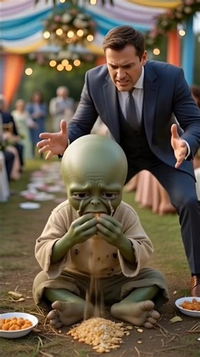 “Poor Alien Just Eating Food… Then This Man Insulted Him 💔👽”“Alien Came to Eat #shorts