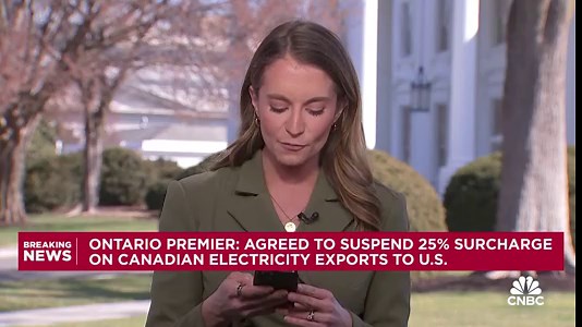 Ontario Premier agrees to suspend 25% surcharge on Canadian electricity exports to the U.S.
