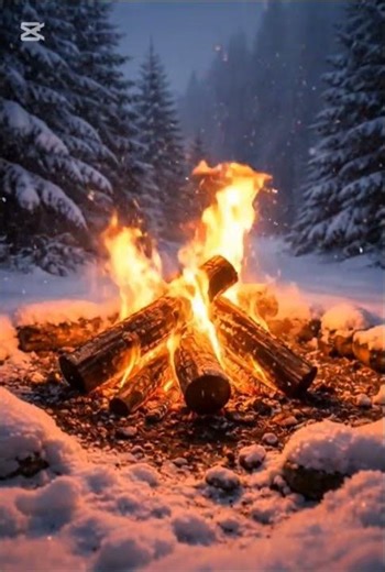 Burning Fire in Heavy Snowfall – Most Satisfying Winter Video #relaxing #4k #peaceful #firesounds