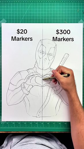 Coloring Deadpool with Markers: Part 1