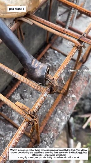 Fast & Strong Rebar Tying by Hand Tool | Real Construction Site Technique