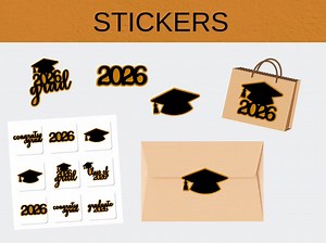 2026 Graduation Cupcake Toppers SVG & AI | Offset Graduation Files | Stickers, Banners, Confetti, Party Decor | Cricut Silhouette - Etsy