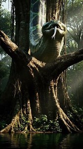 Amazing Anaconda In Tree - Rare Amazon Footage #snake #anaconda #amazon