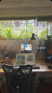 Slow days on my studio #aesthetic #studio #studioghibli #artist #drawing #painting #ghiblicore #ghibliaesthetic #desktour | JOSH art