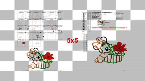 Christmas Minnie Mouse Applique Design 01 - Instant Download