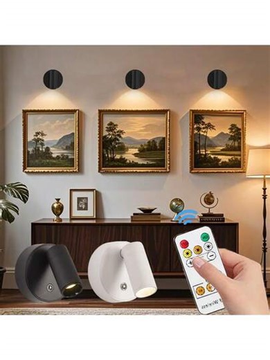 1pc Remote Control Display Light, USB Rechargeable Spotlight, Magnetic Adjustable Wall Light, Detachable Wall Lamp, Button Control, Built-In Lithium Battery, Suitable For Corridor Entrance And Outdoor Lighting | SHEIN