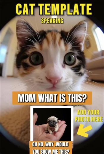 TEMPLATE CapCut de Gato Hablante y Efecto Ojo de Pez