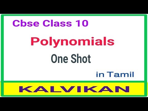 Class 10 Polynomials One Shot In Tamil / Kalvikan