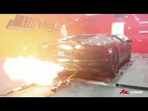 Lamborghini Aventador with Fi Exhaust - Huge flames!