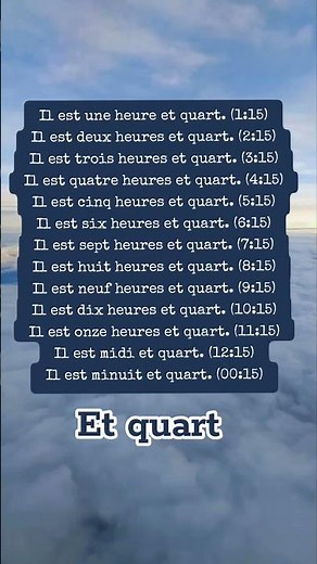 Les phrases avec "ET QUART" #frenchforbeginner #francais #french