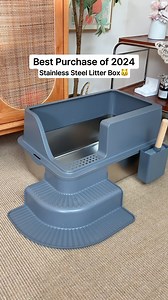 🐾✨ Upgrade Your Cat's Throne! ✨🐾 Are you tired of cramped litter boxes that just can't handle your majestic big cat or your lively multi-cat household? 🤔 Look no further! Introducing the Extra Large Stainless Steel Cat Litter Box with Lid! 🐱💖 🔹Semi-Enclosed Design - Privacy for your feline friends and less mess for you! 🔹Leak-Proof & Easy Clean - Say goodbye to spills and hello to simplicity! 🔹Perfect for Big Cats - Roomy enough for the fluffiest of companions! #CatLitterBox #PetSupplies