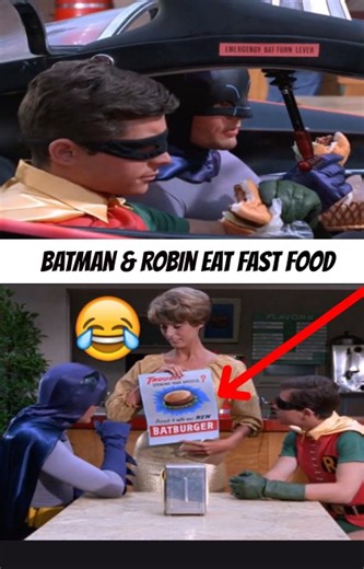 81K views · 2.4K reactions | What did you guys think of when Batman & Robin ate fast food on the 1966 Batman series? #batman #robin #adamwest #burtward #sixties #60s #60snostalgia #easteregg #dccomics #spoiler #batmobile #fastfood #burgers | Rare Action Figures | Facebook
