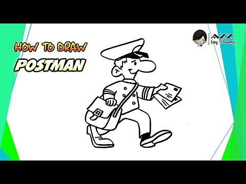 How to draw a Postman step by step