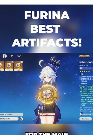 Furina Best Artifats & Stats - Filter Guide | Genshin Impact 5.4 Furina’s best artifacts! 💙🏆 Learn her top sets, main stats, and substats to maximize her DMG & support potential in Genshin Impact. 🔹 Best Furina artifact sets 🔹 Main stats & substats priority 🔹 Boost her power instantly! Quick, efficient, and straight to the point! Like & Subscribe for more fast Genshin guides! 🔔✨ For full guide - link in bio 🚀 #genshinimpact #Furina #furinabuild #furinaguide #genshinshorts #hydroarchon #ge