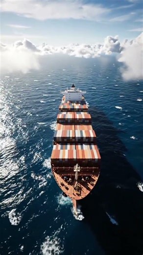 Drone From Clouds Capturing A Massive Ship