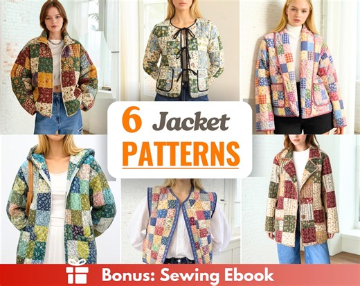 Quilted Jacket Sewing Patterns | Women Sewing Patterns | Jacket Sewing Pattern | Vest Pattern | Patchwork Patterns | Quilted Coat Pattern - Etsy Canada