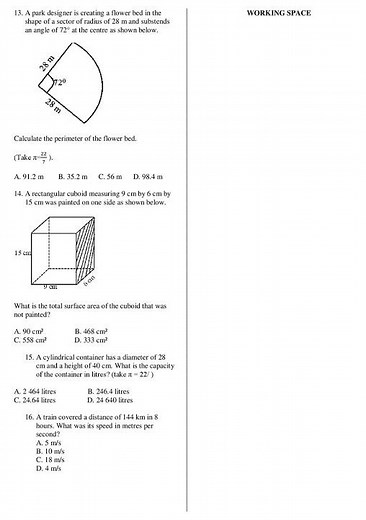 Grade 8 Mathematics End of Term 2 2026 Exam with Marking Scheme