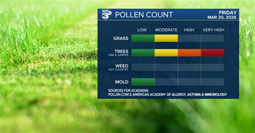 Tree pollen is spiking as a quiet and warm weather pattern settles in