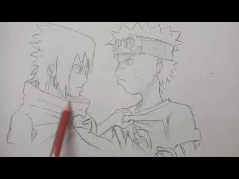 Naruto vs Sasuke Intense Fight Drawing 🔥 | Step by Step Anime Sketch (Full Process)