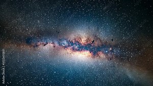 A breathtaking view of the Milky Way galaxy, with its billions of stars and colorful nebulae, captured in a stunning astrophotography image. Stock Video