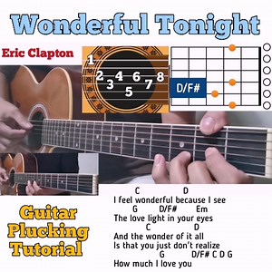 403K views · 10K reactions | Wonderful Tonight - Eric Clapton guitar chords w/ lyrics & plucking tutorial | Bert's Guitar Tutorials | Facebook