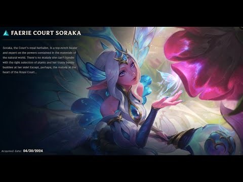 FAERIE COURT SORAKA SKIN SPOTLIGHT WHITE CHROMA LEAGUE OF LEGENDS-05-08-2024