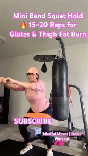 Mini Band Squat Hold 🔥 15–20 Reps for Glutes & Thigh Fat Burn#trending #homeworkout #fitnessshorts