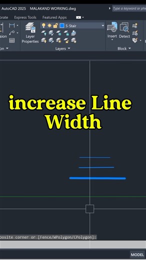 Increase Line Width In Autocad #trending #autocad #ytshorts #trending #viral