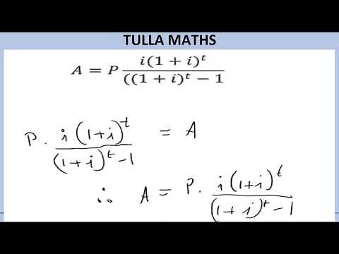 Deriving the amortisation formula : leaving cert