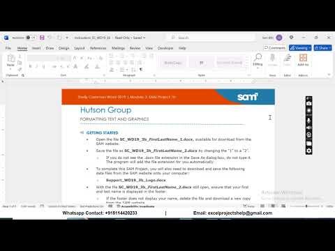 Shelly Cashman Word 2019 | Module 3: SAM Project 1b Hutson Group