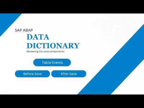 Table Events | Before Save and After Save | SAP ABAP | KITS Learning