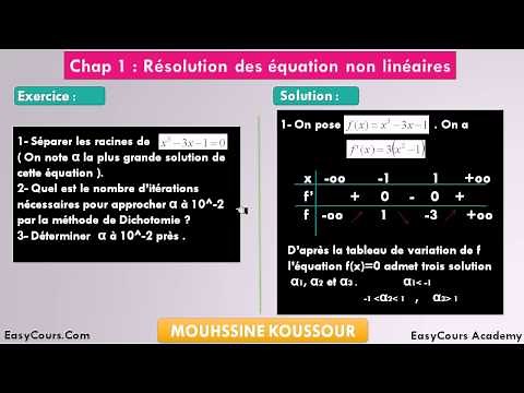 8 - Exercice 4 partie 1 - Méthode de Dichotomie - Analyse Numérique Smp