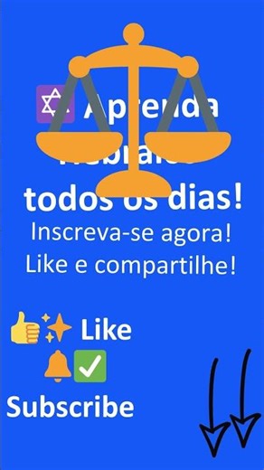 A Palavra de Hoje em Hebraico! Justiça #shorts #palavrasemhebraico #hebraico