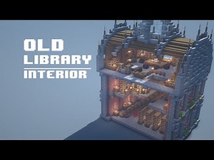 Minecraft | How to Build Old Library [Part B] - Interior