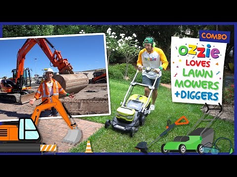Learn About Lawn Mowers & Diggers For Children | Educational Video Like Blippi