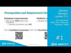Identity Manager | Update 9.3 | #1 Pre-requisites, .Net8, EOL-Features, Migration Tasks