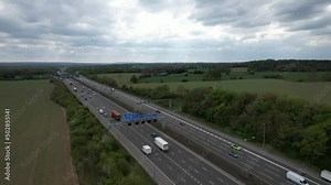 M1 motorway Junction with M25 drone aerial view southbound