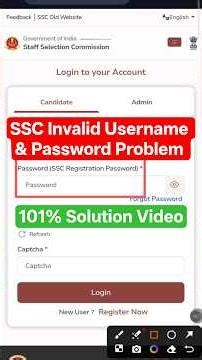 SSC Invalid Username and Password Please Try Again ✅ SSC Login problem invalid username and Password
