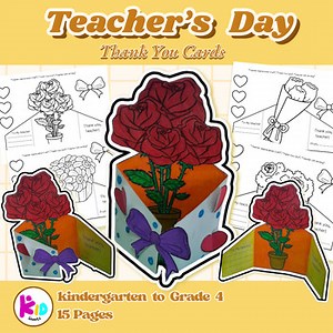 Cute Thank You Cards for Teacher Appreciation Week Instant Download Printables