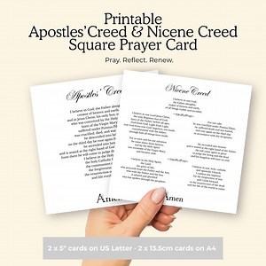 Apostles' Creed & Nicene Creed Printable Square Card for Devotional Journaling and Catholic Faith Formation - Etsy