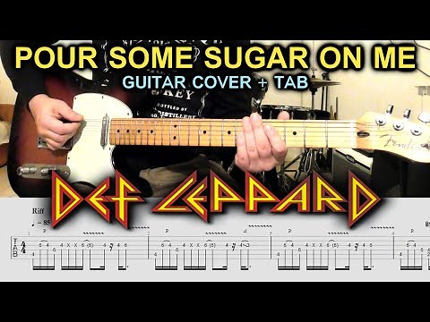 Def Leppard POUR SOME SUGAR ON ME Guitar TAB Lesson Cover