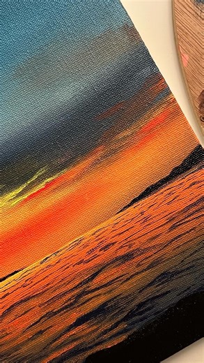 273K views · 809 reactions | Sunsets and the sea李 Materials used- Canvas panel from @itsybitsycraftstore Acrylics from @montmarteart . . . . #canvasart #canvasartwork #sunsetphotography #sunsetlover #sunsetpainting #orangesky #aestheticart #trendingreelsvideo #trendingaudio #more_than_mandalas #videoedits | pankhurikasliwal | Facebook